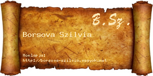 Borsova Szilvia névjegykártya
